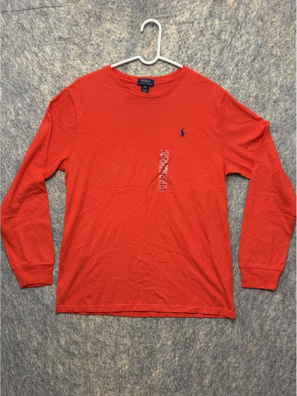 Polo Ralph Lauren Boys XL 18-20 Red Long Sleeve T-Shirt Pony Logo
